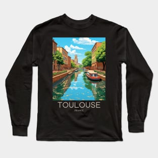 A Pop Art Travel Print of Toulouse - France Long Sleeve T-Shirt